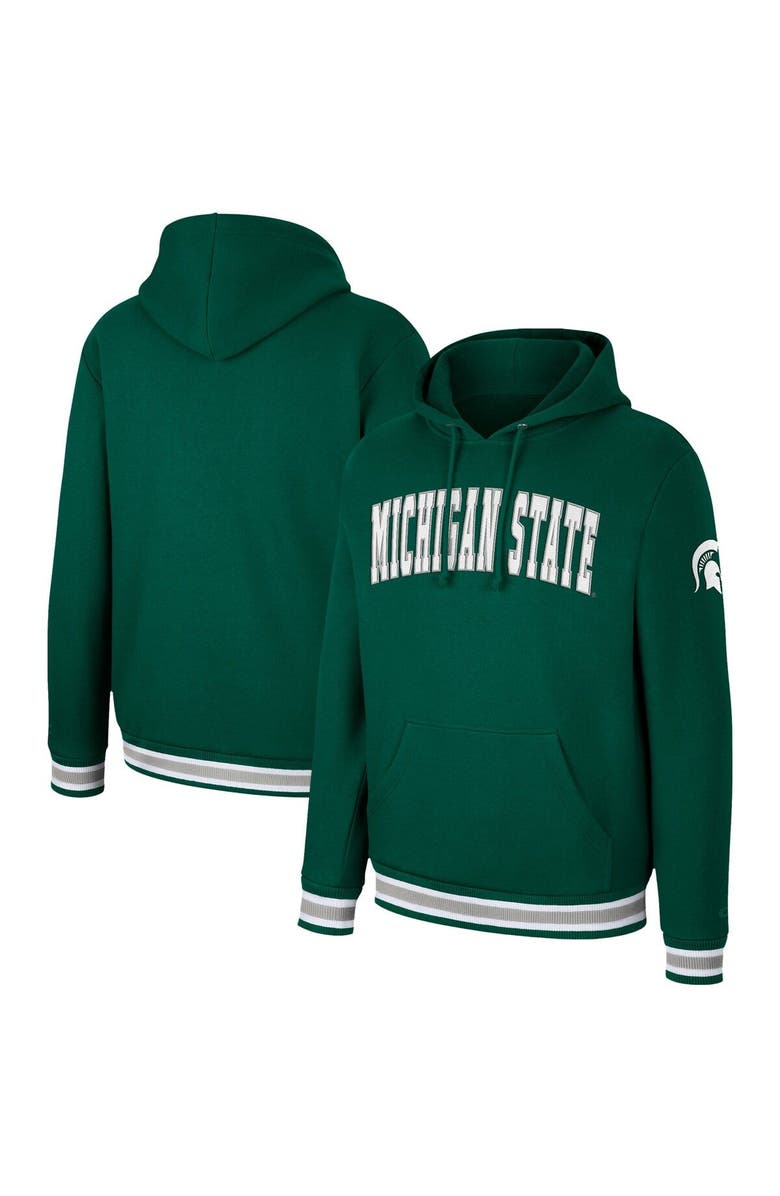 COLOSSEUM Men's Colosseum Green Michigan State Spartans Varsity Arch Pullover Hoodie, Main, color, 