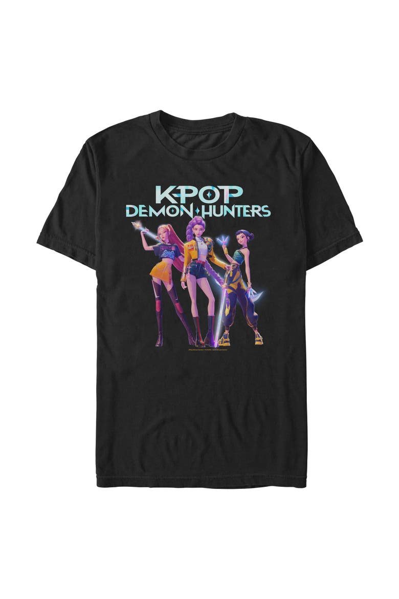 Men's Girls' Group Shot Short Sleeve Graphic T-Shirt, Main, color, Black