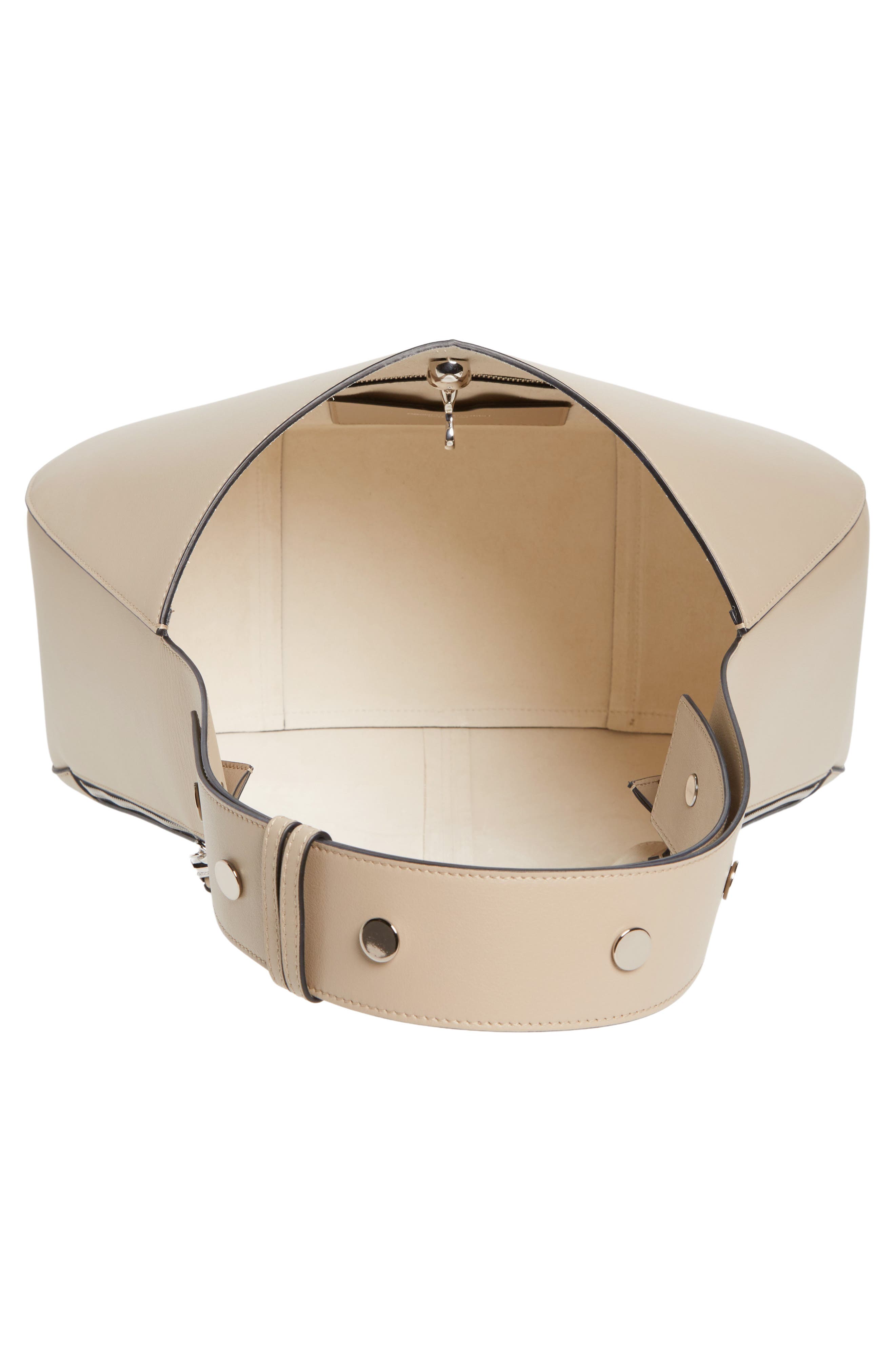 McQueen The Skull Leather Hobo Bag, Alternate, color, Camel