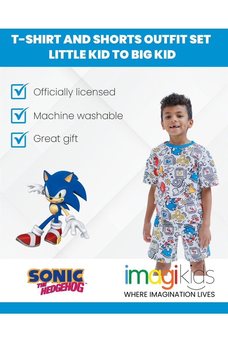 Sonic the Hedgehog 2-Piece Tee and Shorts Set, Alternate, color, Sonic Tails White