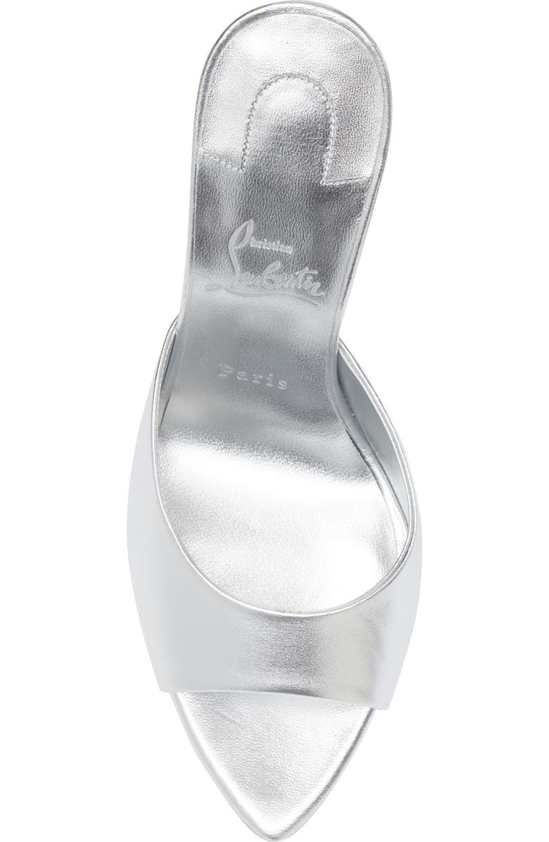Christian Louboutin Miss Z Pointed Toe Metallic Sandal, Alternate, color, S211 Silver/ Lin Silver