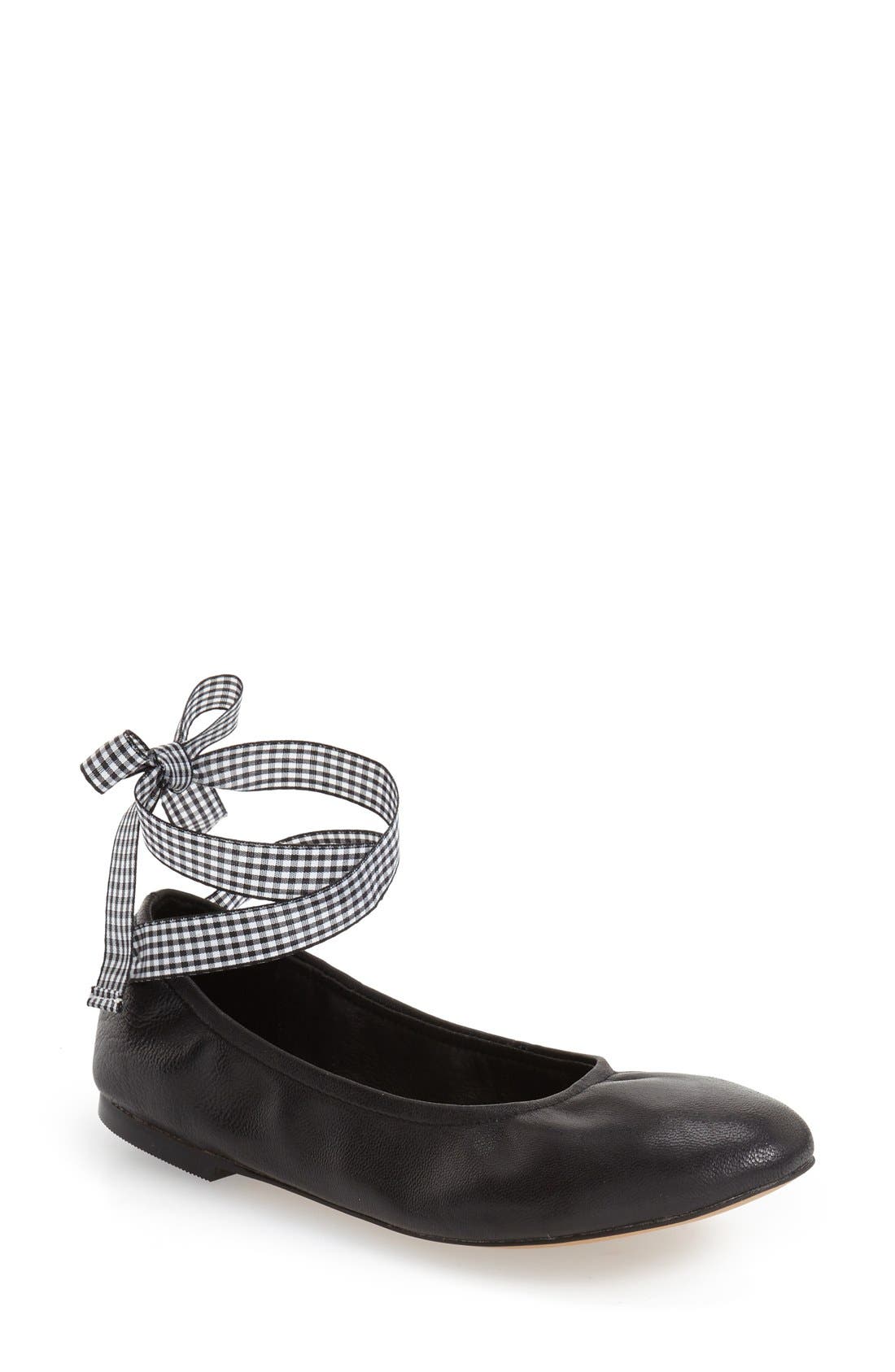 Steve Madden 'Meow' Ribbon Tie Flat, Alternate, color, 