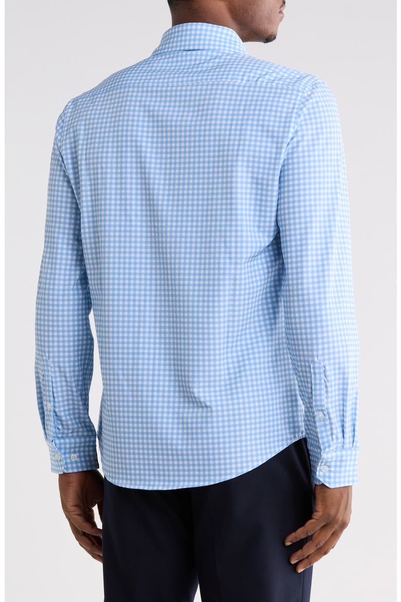 Gingham Plaid Long Sleeve Button-Up Shirt, Alternate, color, BLUE