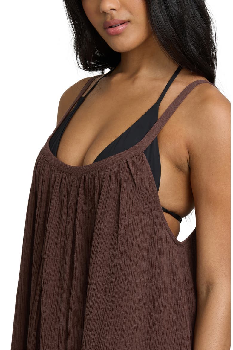 Good Feels Low Back Maxi Cover-Up Sundress, Alternate, color, TEAK