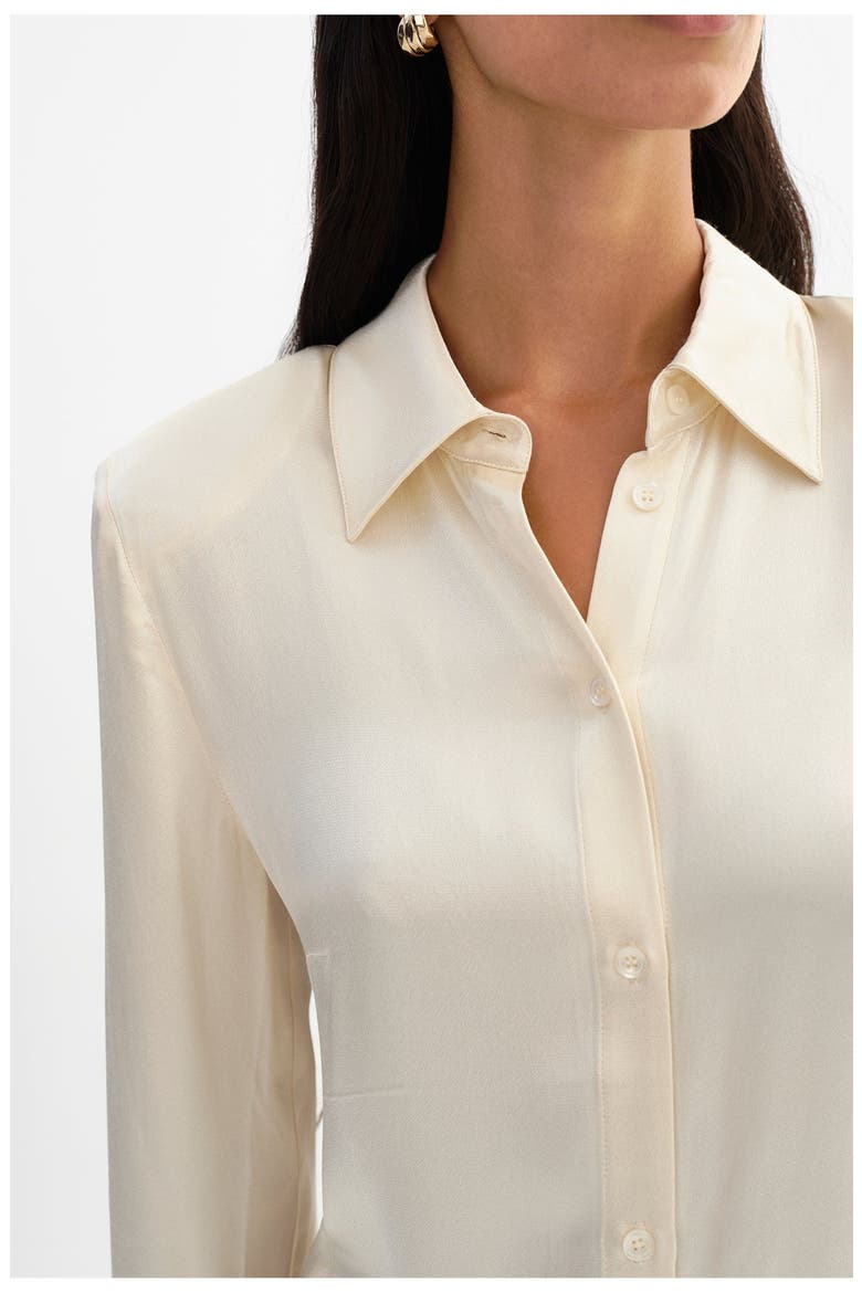 Clarke | Satin Shirt, Alternate, color, Cream