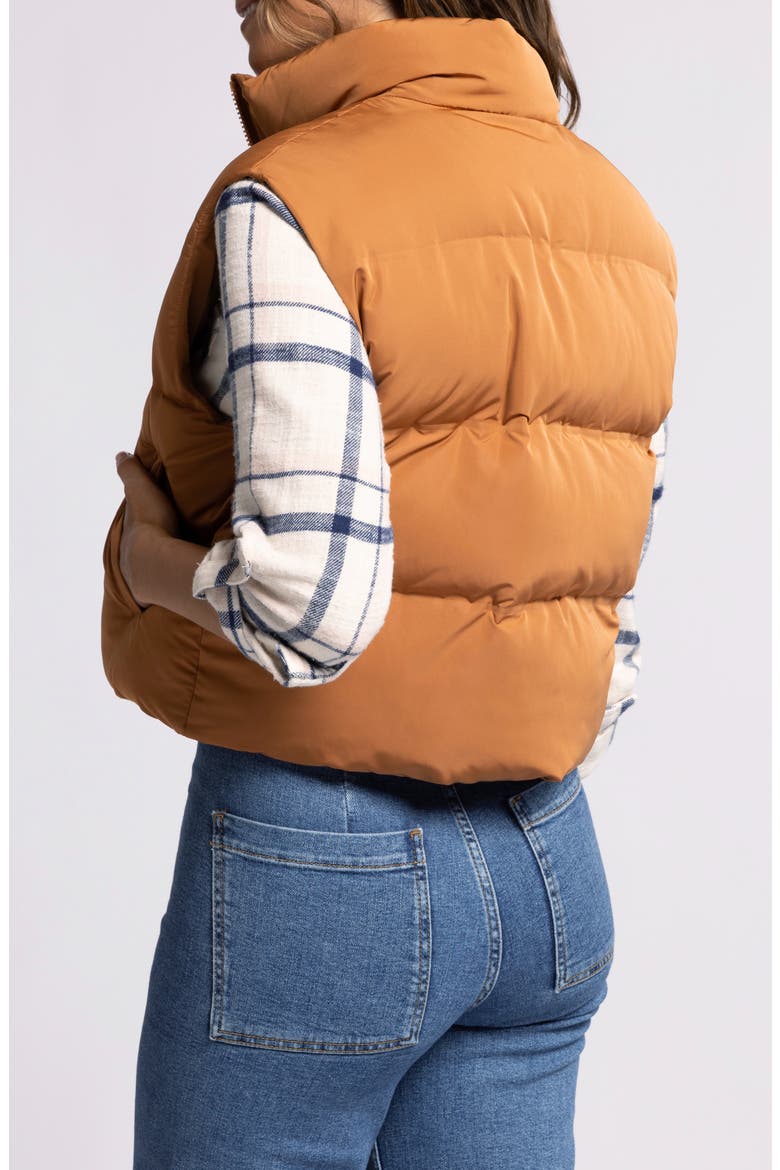 Issey Puffer Vest, Alternate, color, LEATHER BROWN