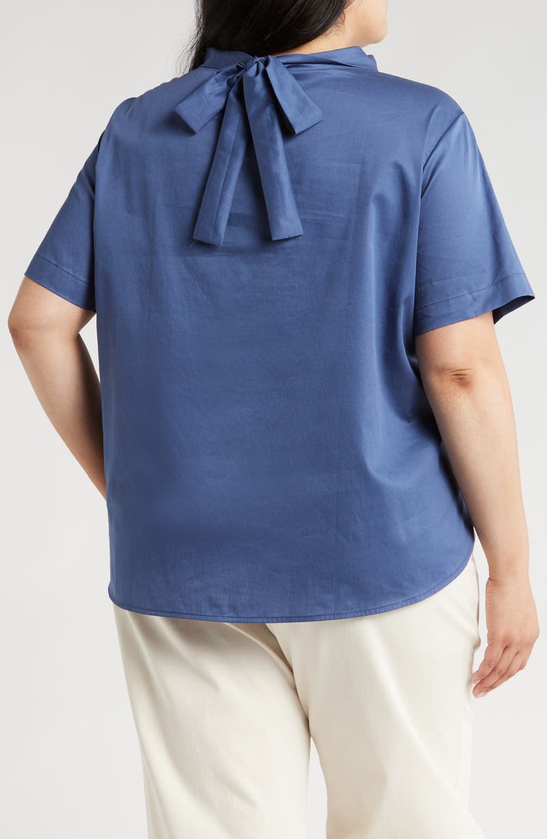 HARSHMAN Ulyana Tie Back Top, Alternate, color, Indigo Blue