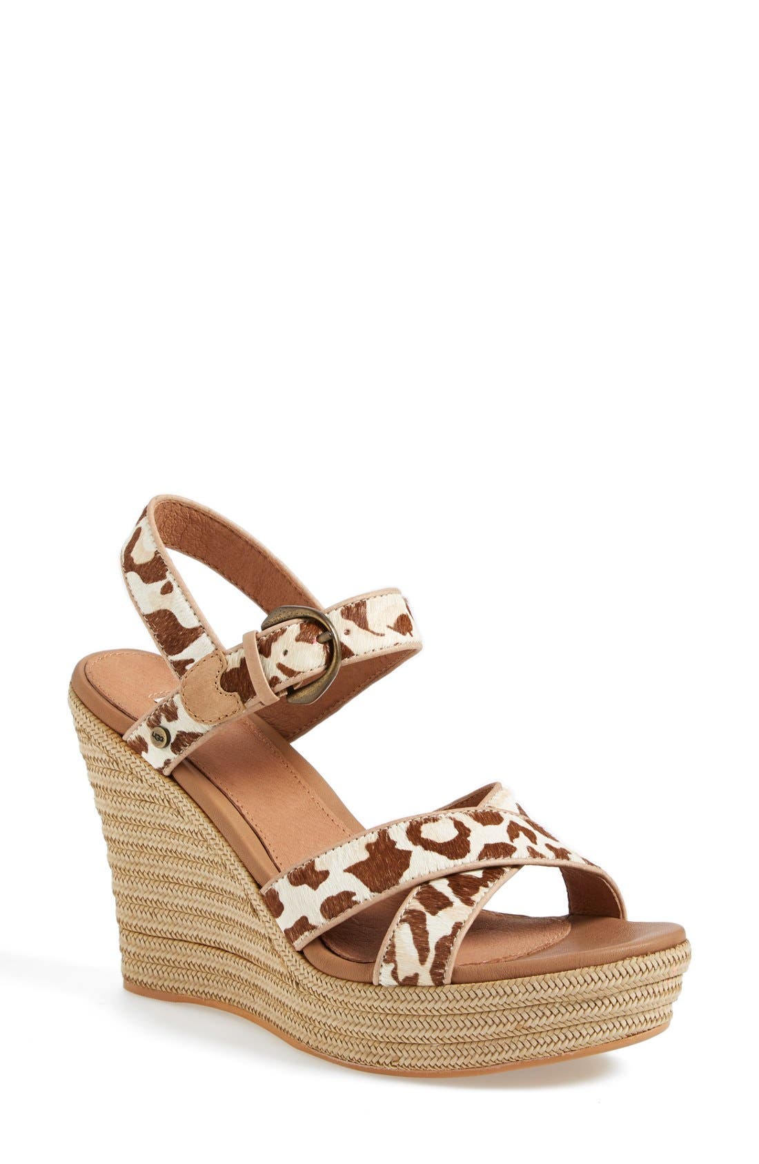 Australia 'Jazmine' Leopard Print Sandal, Main, color, SPRING LEOPARD