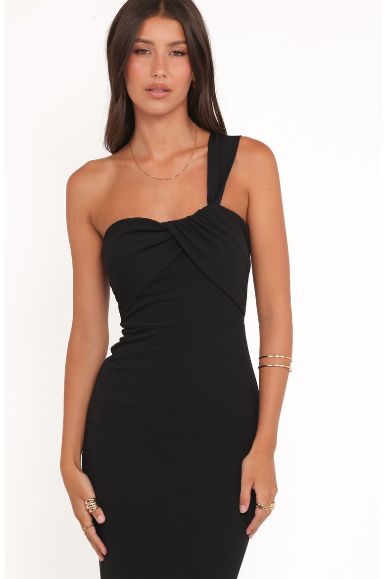 Sasha One-Shoulder Maxi Dress, Alternate, color, BLACK