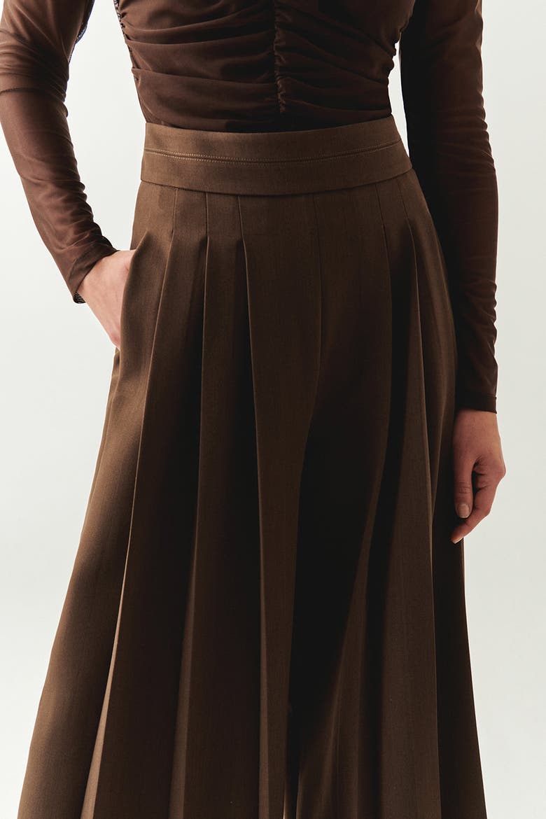 Wide Leg Back Pocketed Pants, Alternate, color, Brown