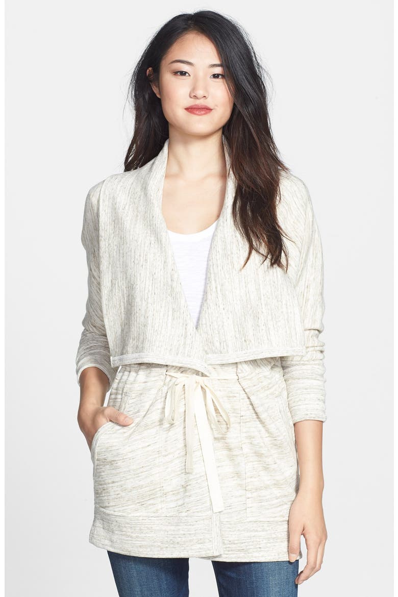 Oversize Collar French Terry Jacket, Main, color, NEUTRAL STREAKY PATTERN