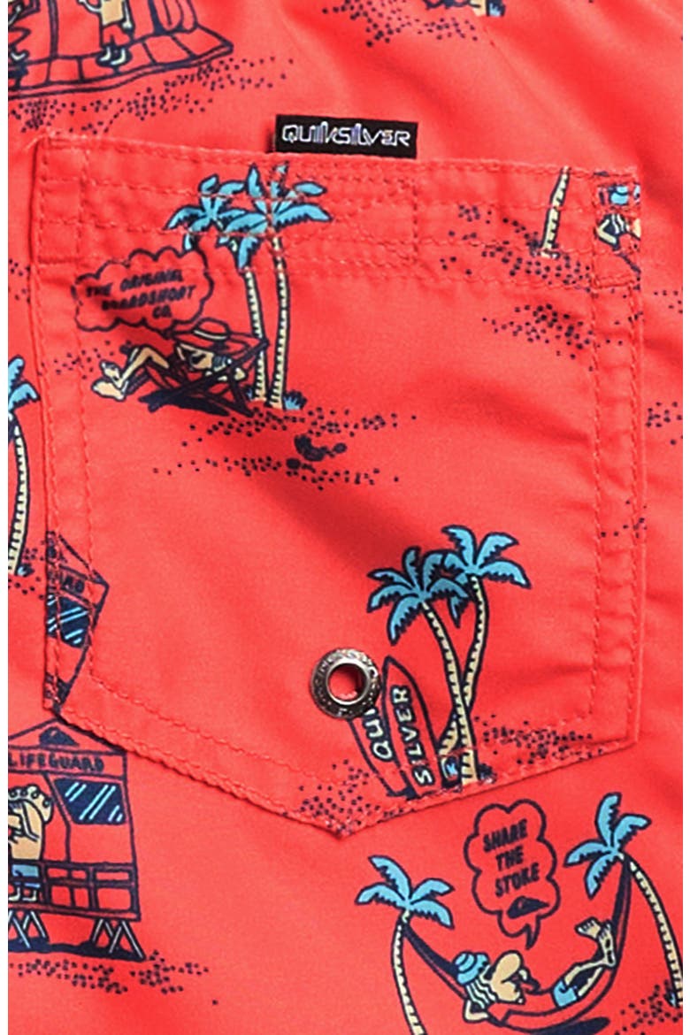 Kids' Everyday Mix Swim Trunks, Alternate, color, HOT CORAL