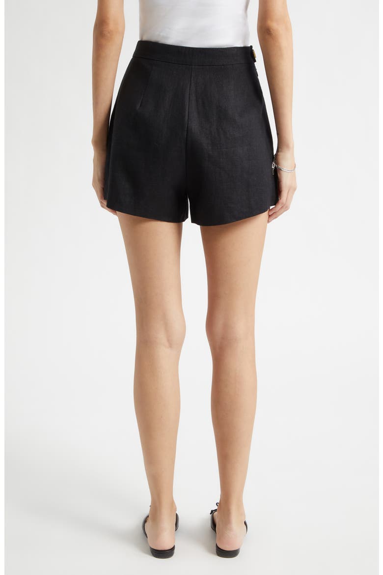 Perri Mid Rise Linen Mini Shorts, Alternate, color, BLACK