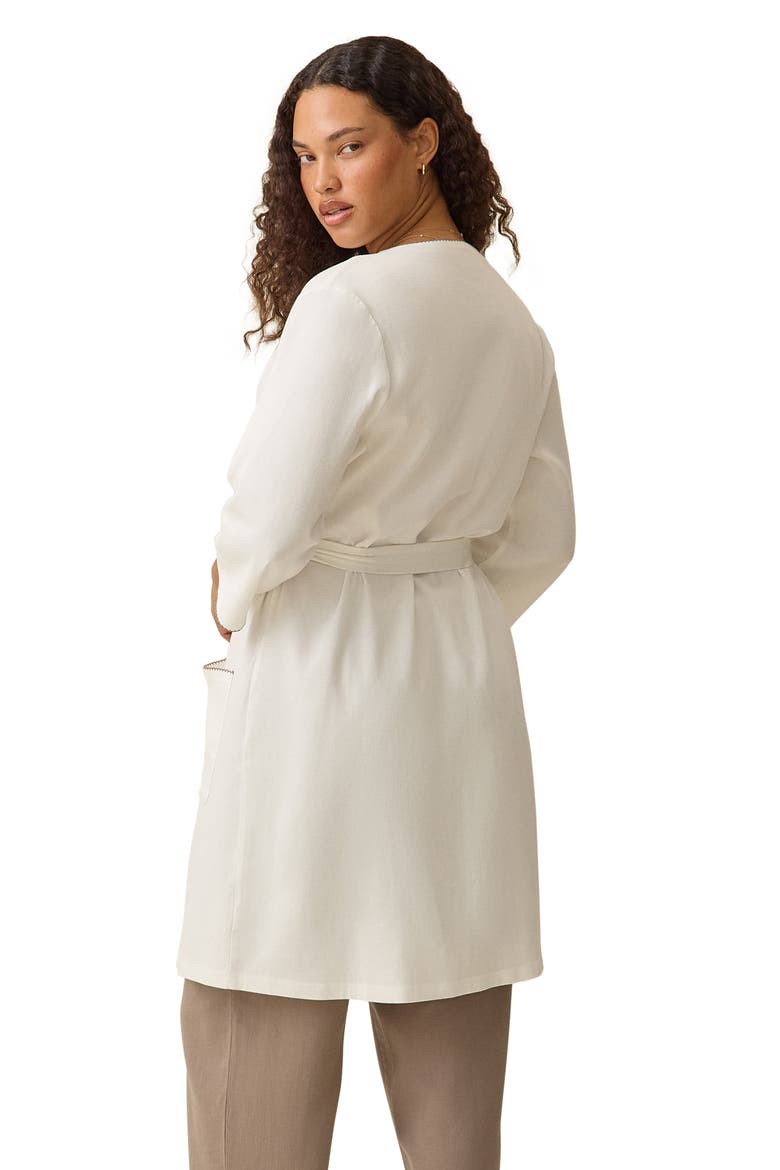 Cotton Blend Robe, Alternate, color, Ivory