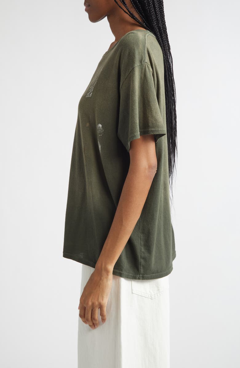 R13 Ugh Paint Splattered Cotton & Cashmere Graphic T-Shirt, Alternate, color, Black