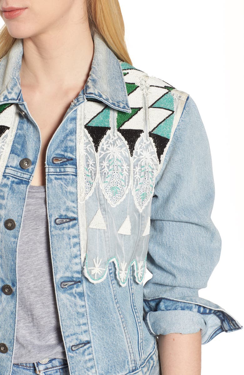 Levi's<sup>®</sup> Made & Crafted<sup>™</sup> Embellished Boyfriend Trucker Jacket, Alternate, color,