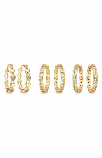 Anya Set of 3 Cubic Zirconia Huggie Hoop Earrings