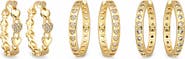 EYE CANDY LOS ANGELES Anya Set of 3 Cubic Zirconia Huggie Hoop Earrings