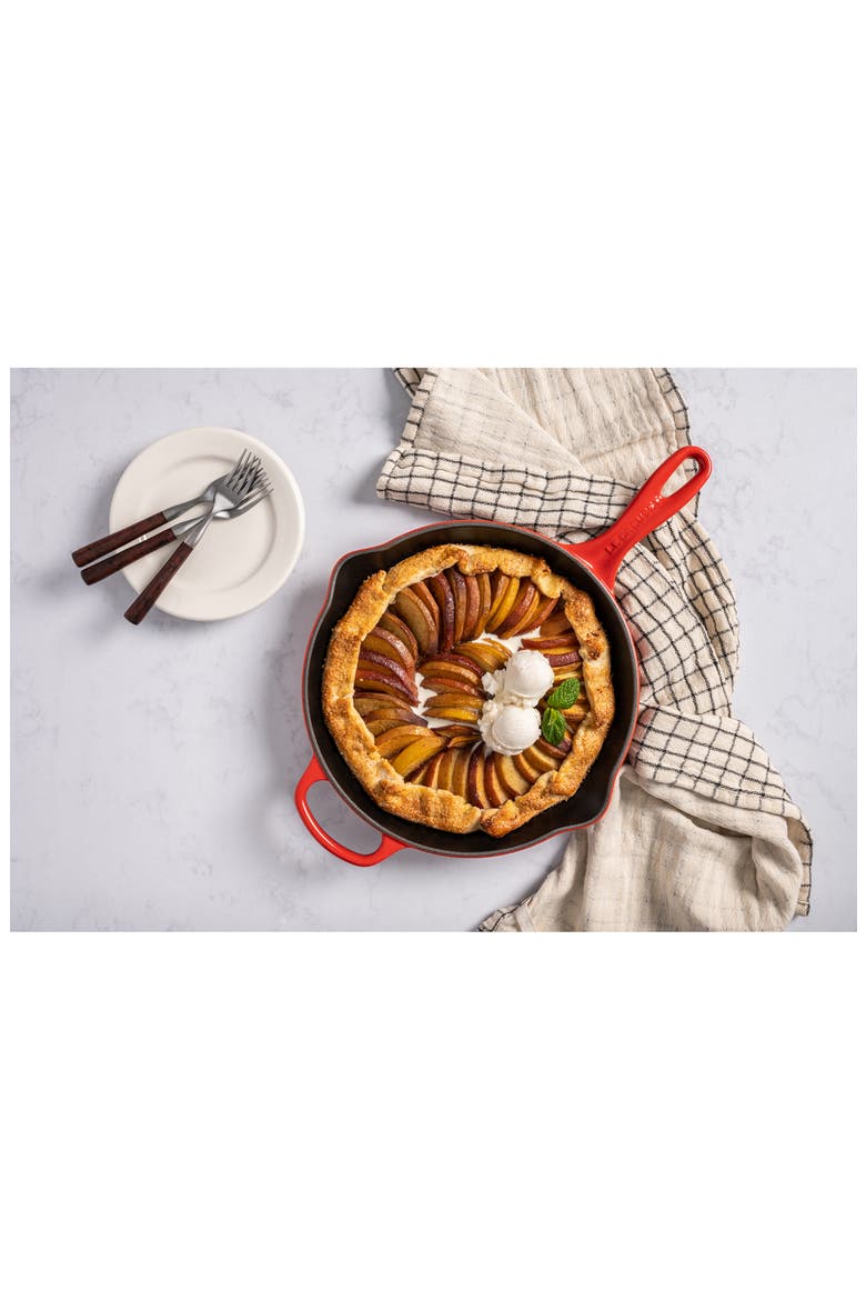 Signature Handle 10 1/4 Inch Enamel Cast Iron Skillet, Alternate, color, FLAME