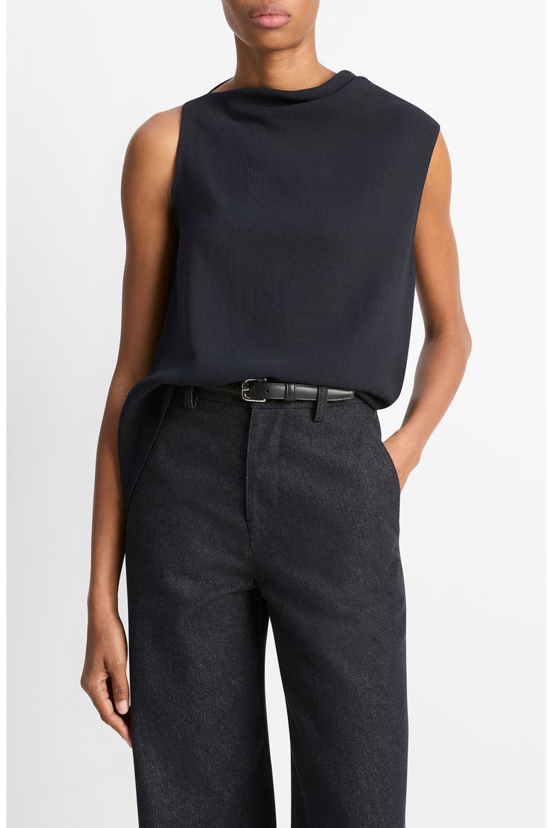 Asymmetric Drape Sleeveless Top, Main, color, COASTAL