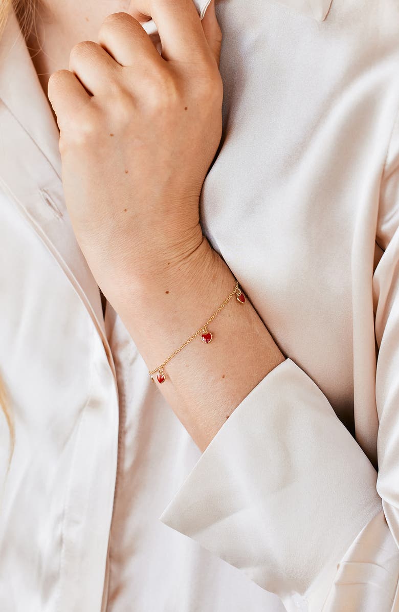 Brook and York Meave Heart Enamel Bracelet, Alternate, color, Gold