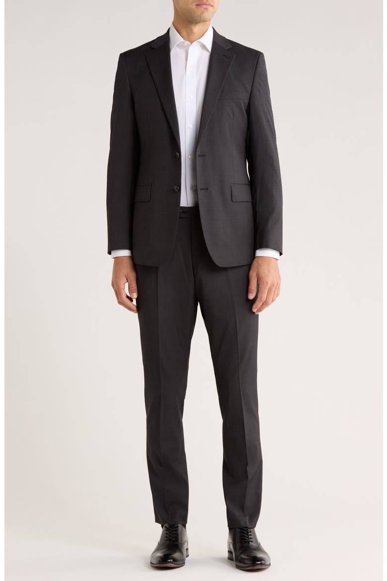 Two Button Wool Blend Two-Piece Suit Set, Main, color, CHARCOAL
