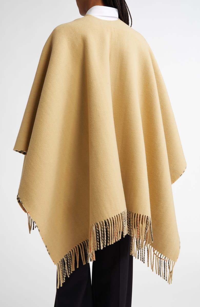Burberry Marsh Wool Cape, Alternate, color, Sand