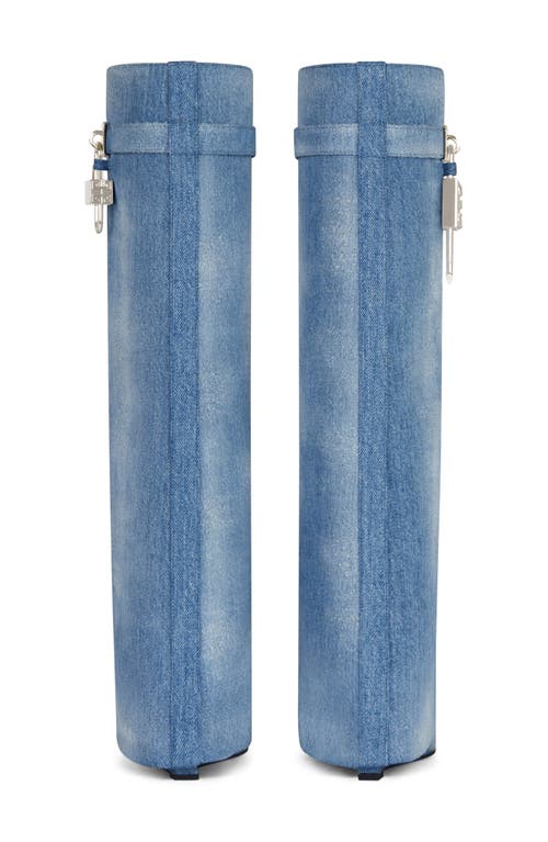 Shop Givenchy Shark Lock Boot In Medium Blue