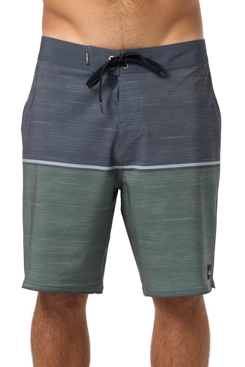 Hyperfreak Mysto Block Scallop Swim Trunks, Main, color, DARK OLIVE