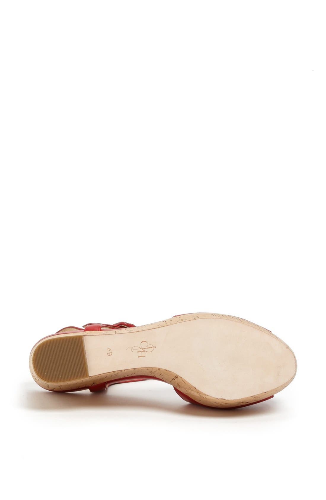 'Gillian' Platform Wedge Sandal, Alternate, color, TANGO RED