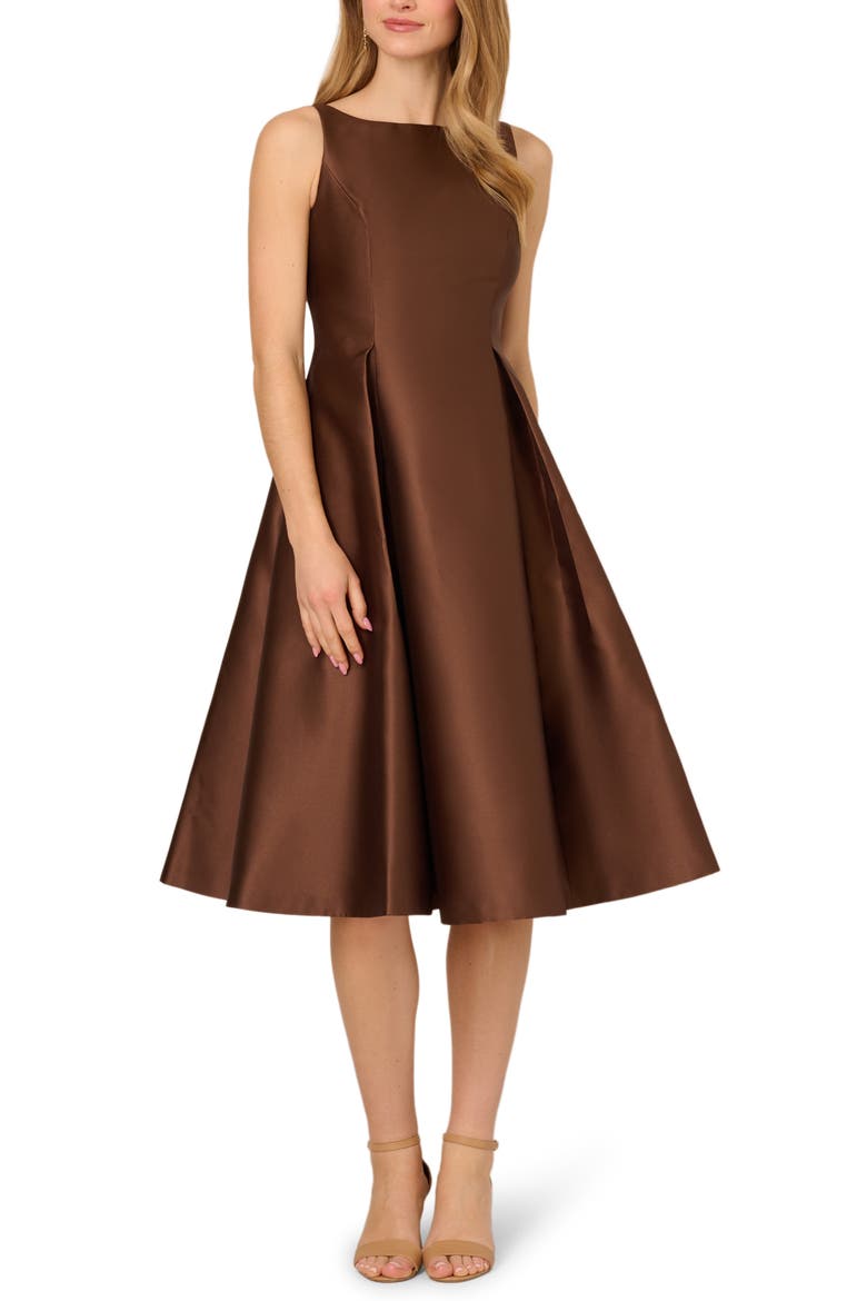 SLVLSS TEA LENGTH DRESS, Main, color, ESPRESSO