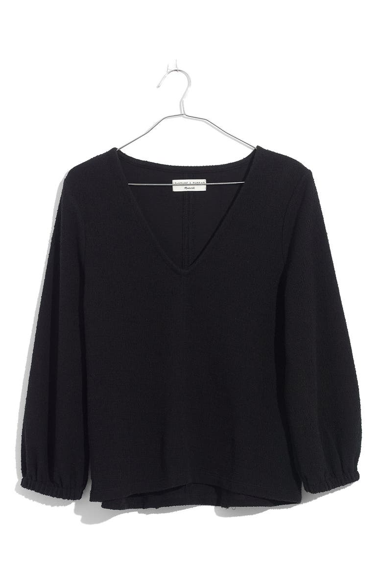 Texture & Thread Full Sleeve Top, Alternate, color, TRUE BLACK