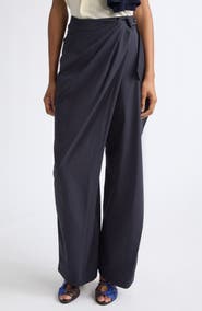 JW Anderson Fold Over Twist Wide Leg Trousers