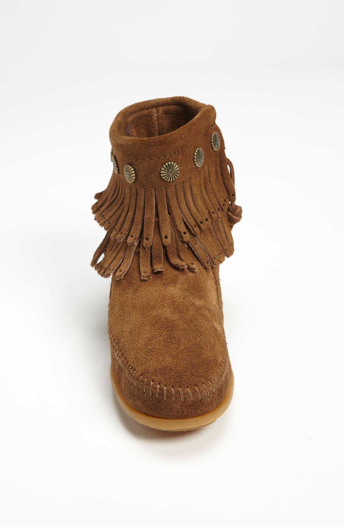 Double Fringe Boot, Alternate, color, DUSTY BROWN SUEDE