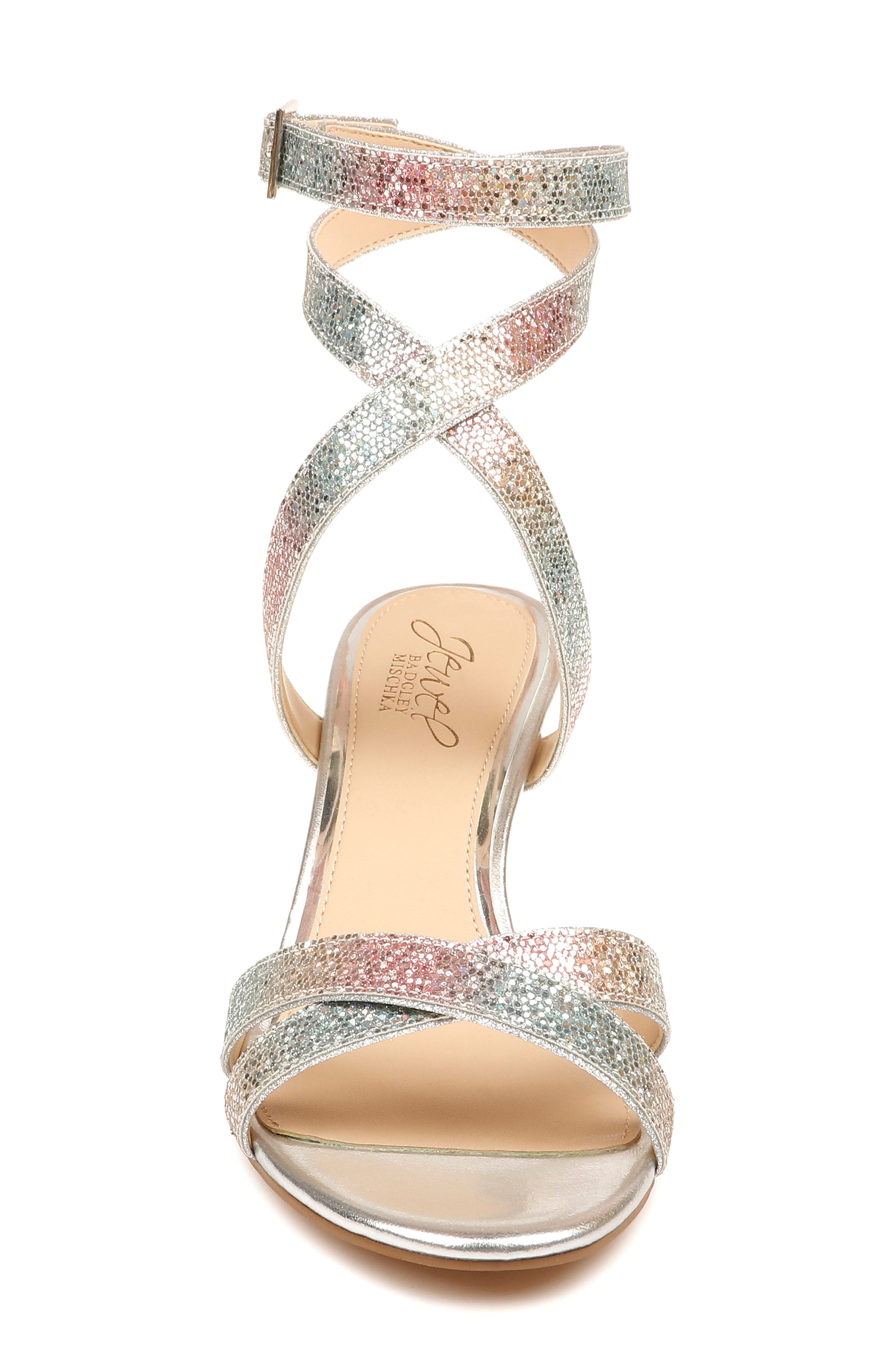 Jewel Badgley Mischka Newton Glitter Sandal, Alternate, color, 