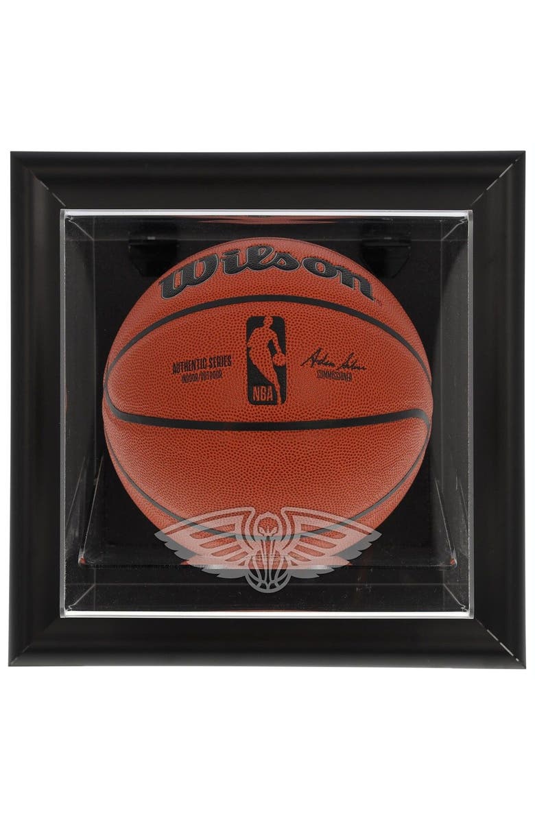 FANATICS AUTHENTIC New Orleans Pelicans Black Framed Wall Mounted Basketball Case, Main, color, 