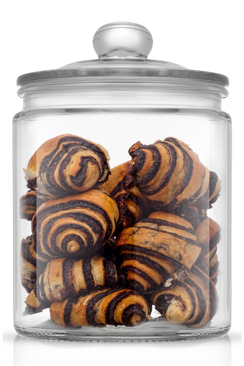 Round Glass Cookie Jar, Alternate, color, CLEAR