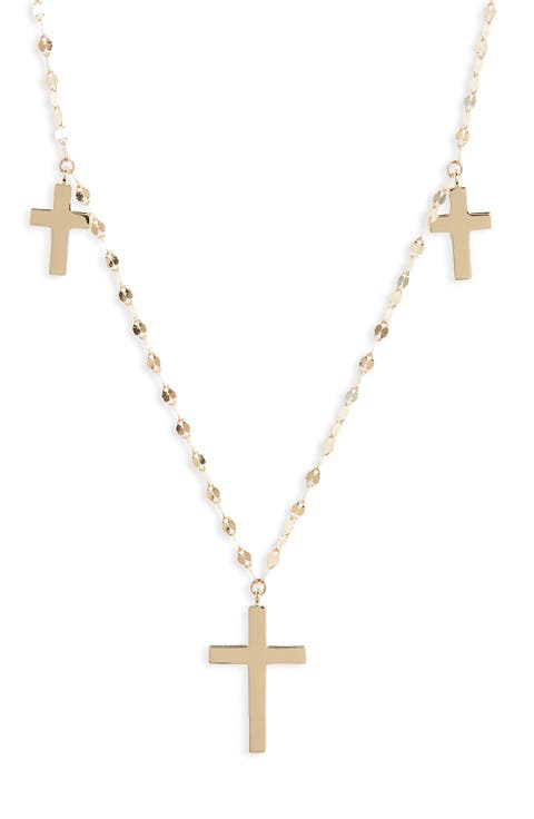 Bond Triple Cross Charm Necklace