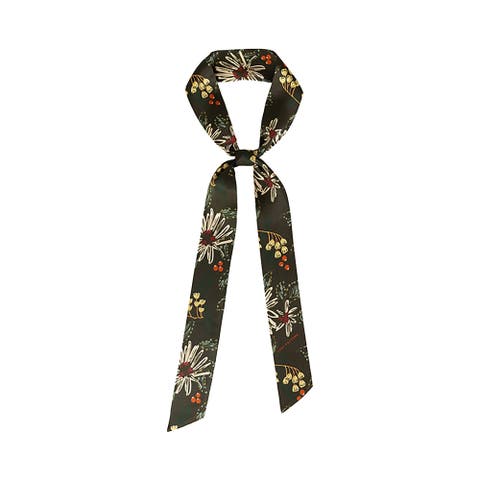 "Forest Charm" Silk Skinny Scarf