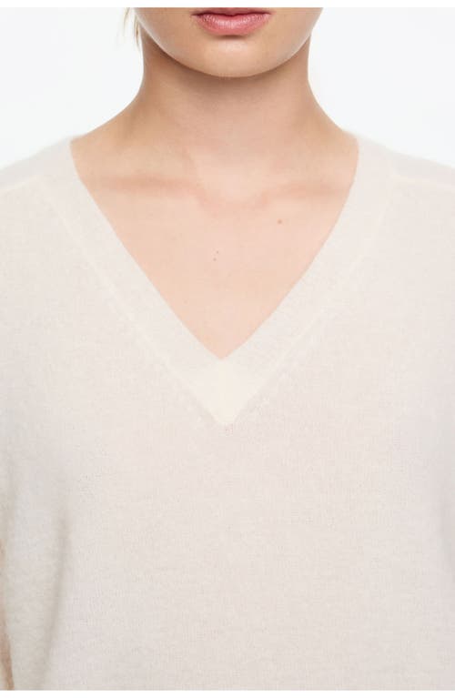 Bimba Y Lola Mohair V-neck Sweater In White