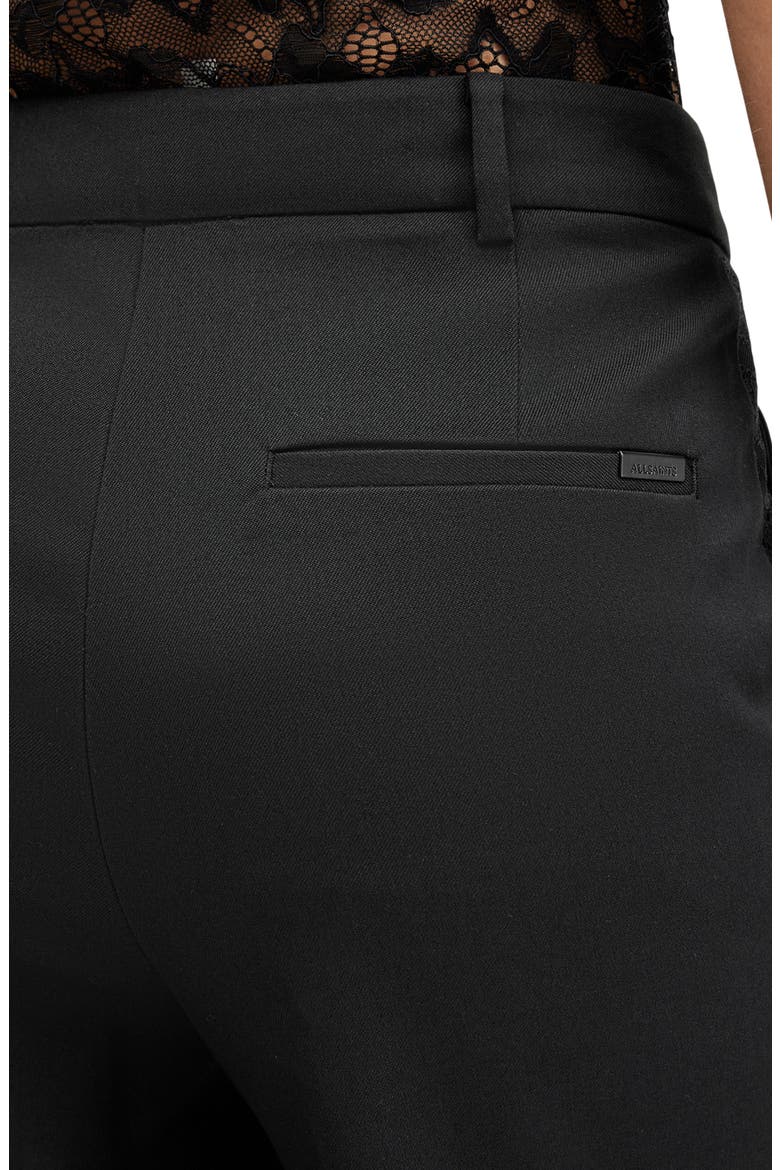 Lacey Lace Trim Flare Pants, Alternate, color, BLACK