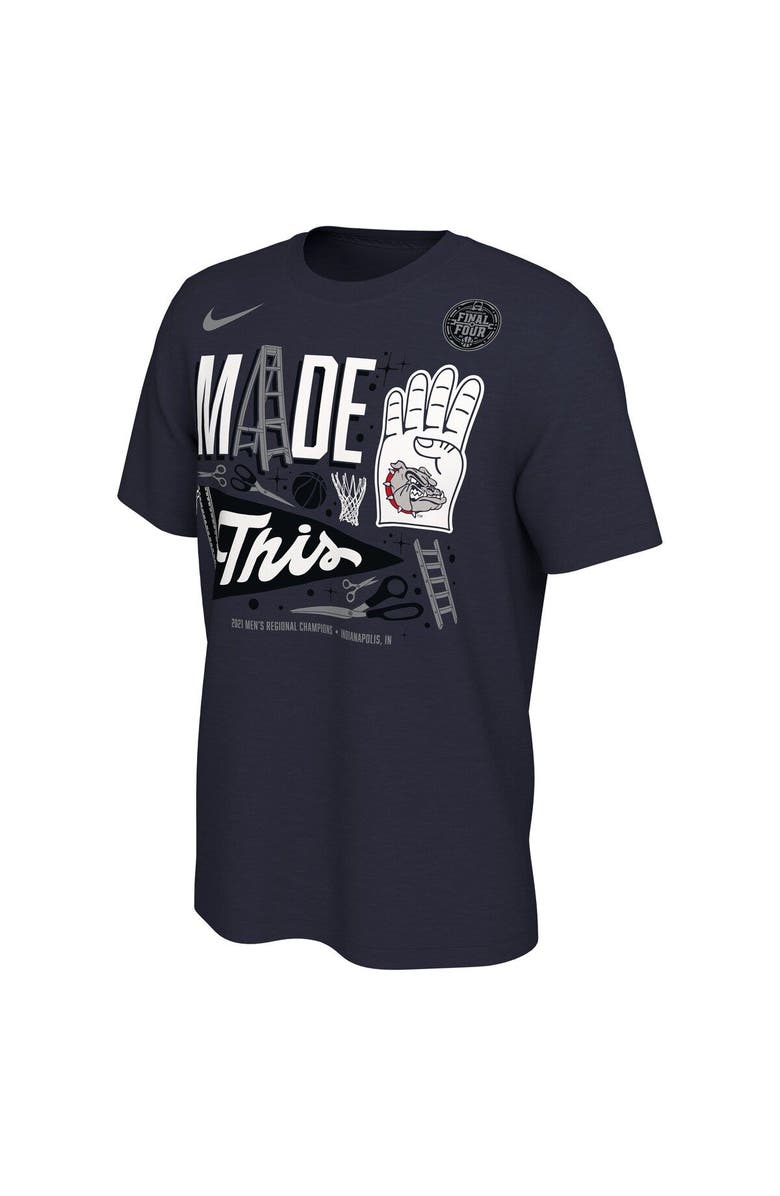 Nike Men's Nike Navy Gonzaga Bulldogs 2021 NCAA Men's Basketball Tournament March Madness Final Four Bound Locker Room T-Shirt, Alternate, color, 