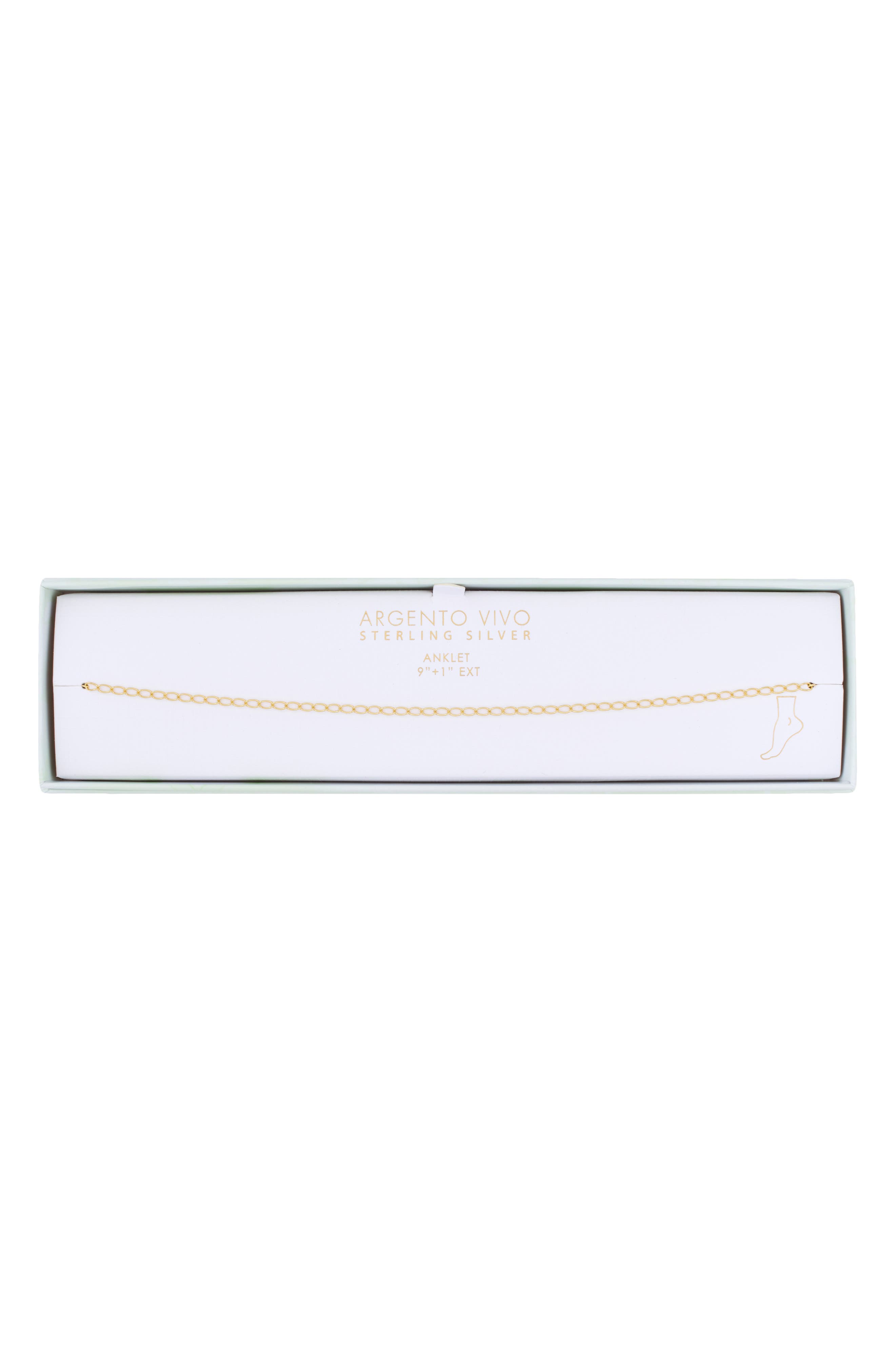 ARGENTO VIVO 18K Gold Plated Sterling Silver Chain Anklet