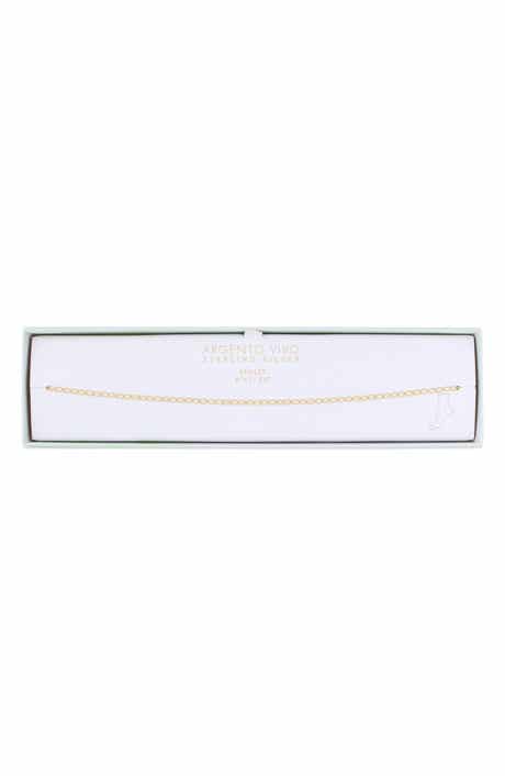 ARGENTO VIVO 18K Gold Plated Sterling Silver Chain Anklet