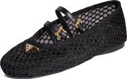 Prada Ballerine Mesh Mary Jane Flat (Women) | Nordstrom