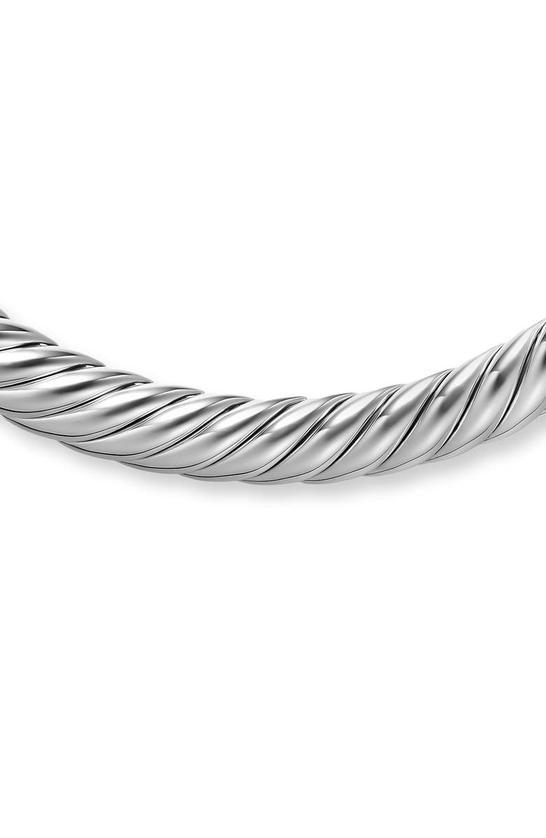 David Yurman Sculpted Cable Flex Necklace in Sterling Silver, 11mm, Alternate, color, Silver