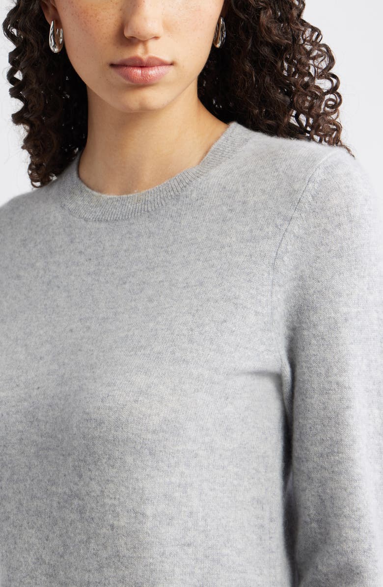 Nordstrom Cashmere Crewneck Sweater, Alternate, color, Grey Silk Heather
