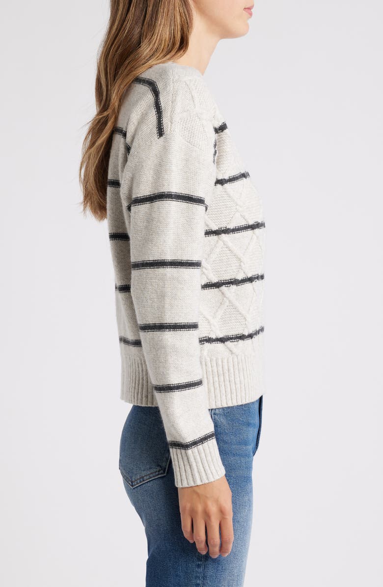 Bobeau Stripe Crewneck Sweater, Alternate, color,