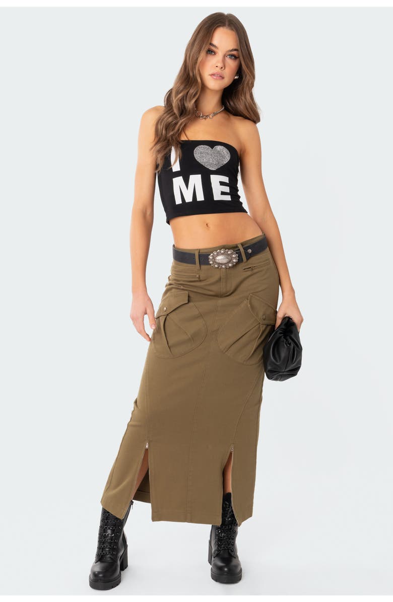 EDIKTED Cierra Cargo Maxi Skirt, Alternate, color, 