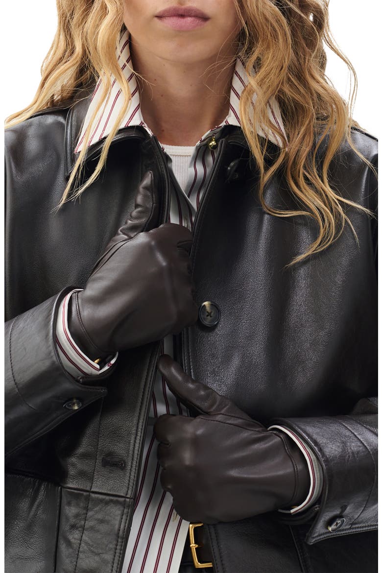 Joni Cashmere Lined Leather Gloves, Alternate, color, DARK ESPRESSO